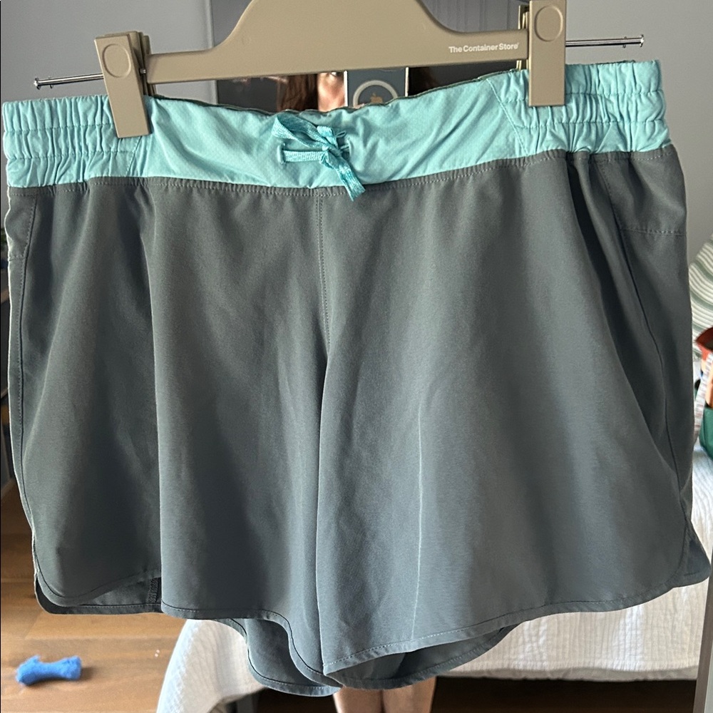 Patagonia Gray and Teal Drawstring Shorts
